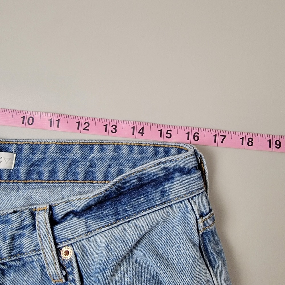 Zara Jeans Womens 32 Blue Denim Button Fly Light Wash Distressed Pockets Hi Rise - Picture 11 of 12